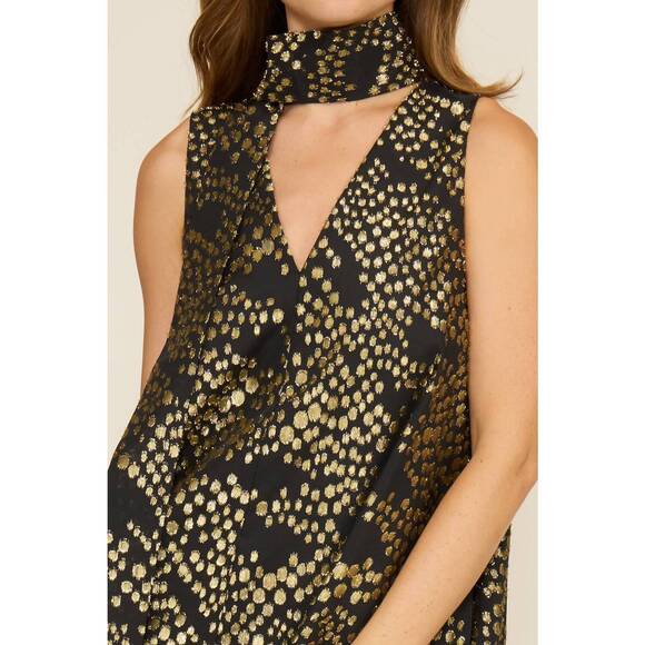 NEW LUCY PARIS monica scarf dress in black/gold - Picture 5 of 5